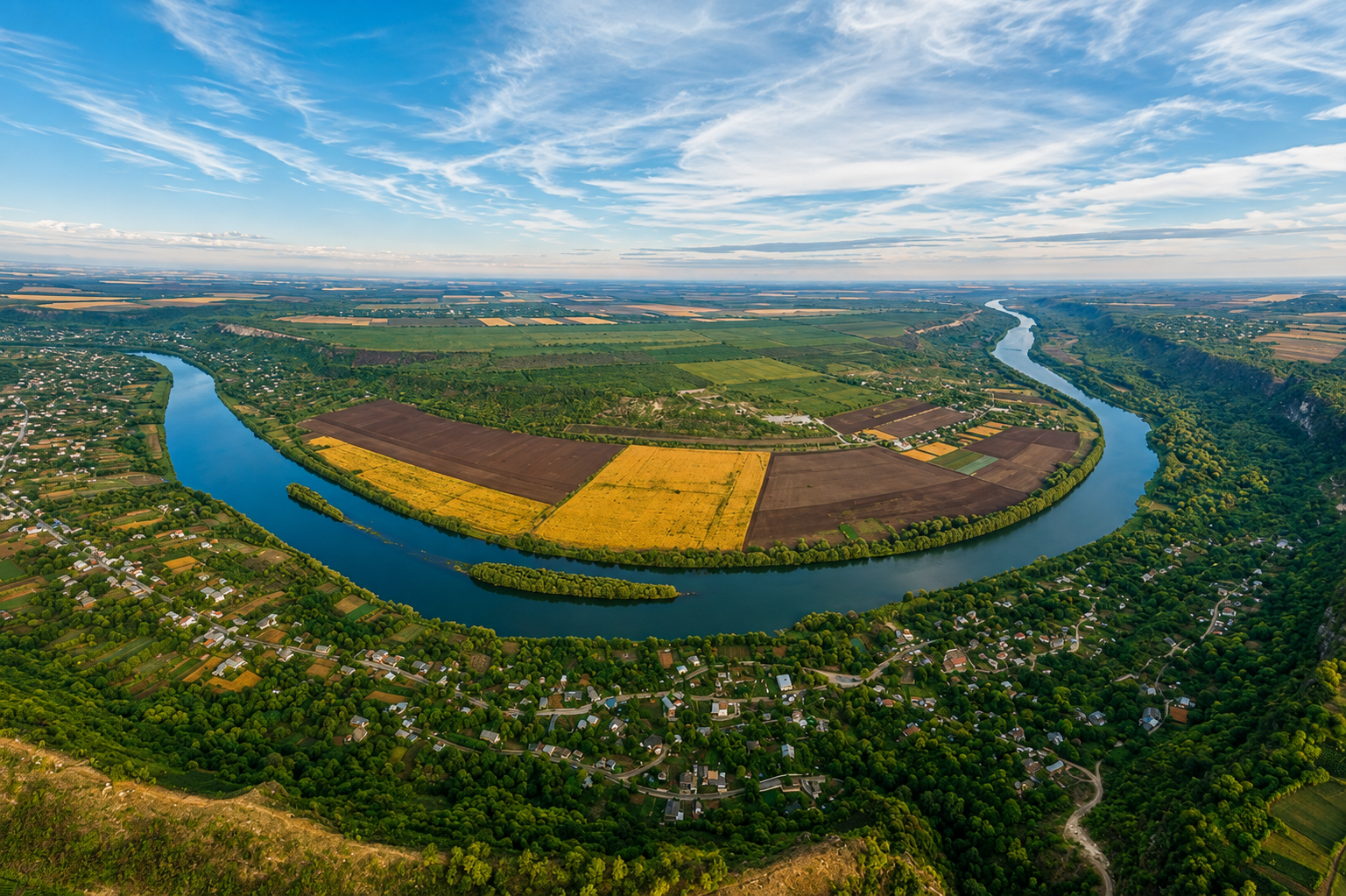 Peisaj din Vadul-Rașcov, pe valea Nistrului