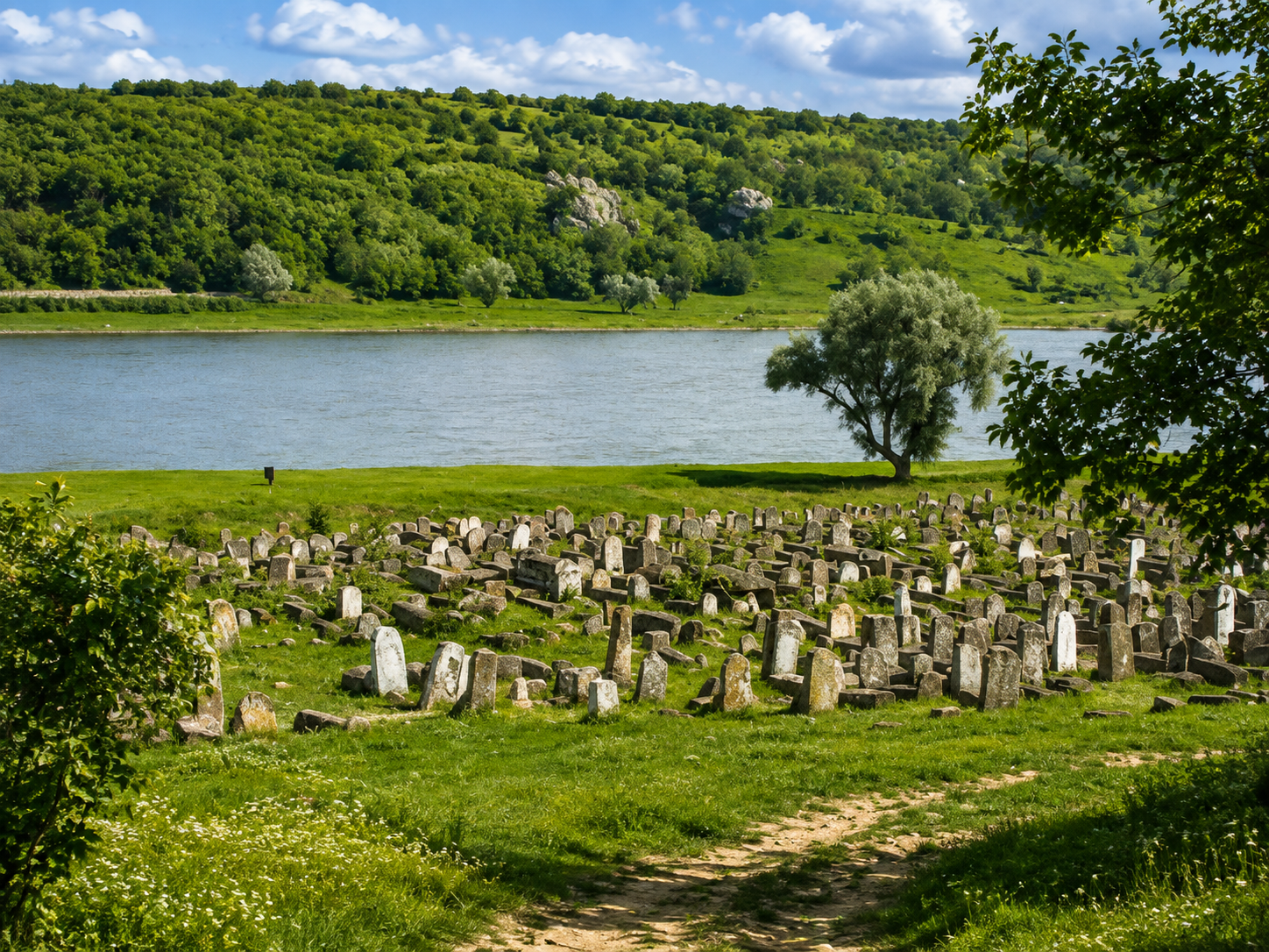 Pietre funerare în cimitirul evreiesc din Vadul-Rașcov